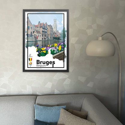 Bruges Belgium Travel Poster